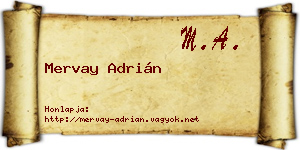 Mervay Adrián névjegykártya